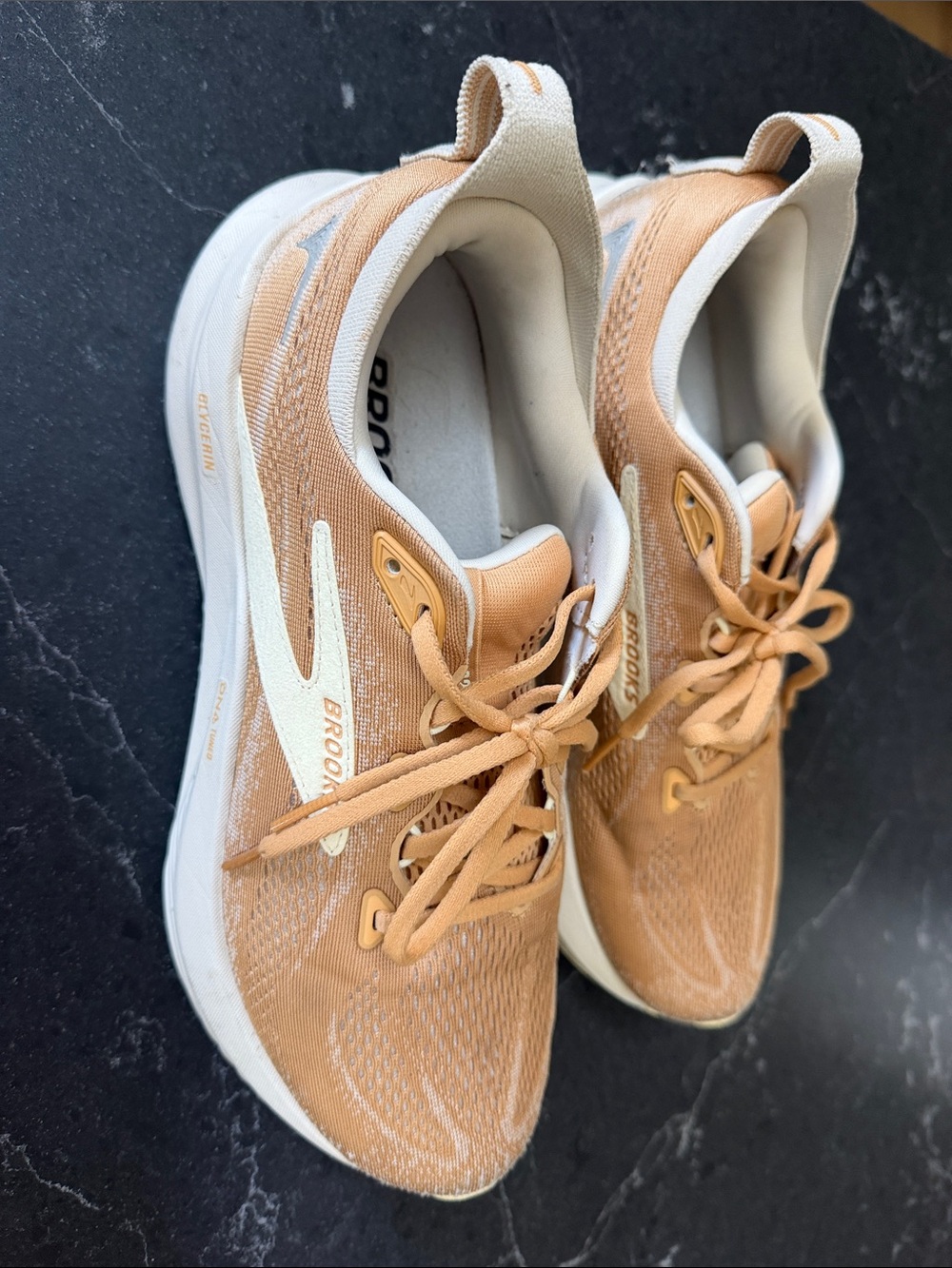 Brooks Women’s Athletic Shoes in Tan and Cream